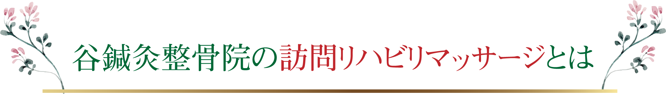 谷鍼灸整骨院の訪問リハビリマッサージとは